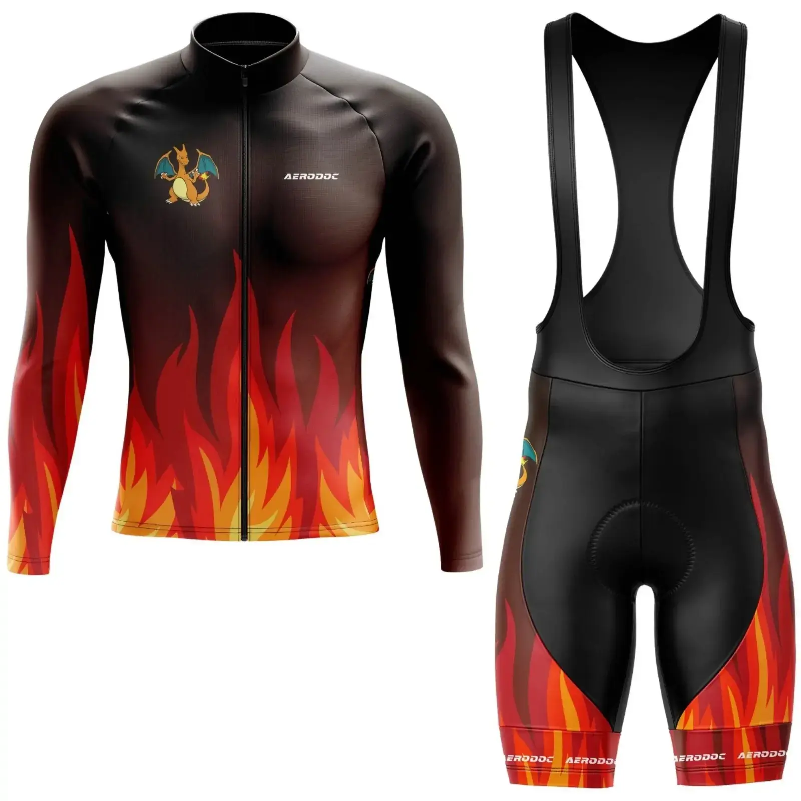 Phoenix Flame Cycling Jersey (Full Sleeve + Bib Shorts)