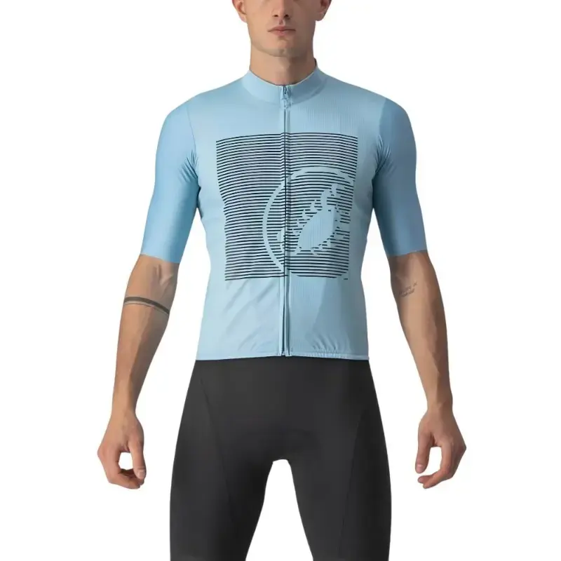 Castelli Bagarre Mens Cycling Jersey Celeste Savile Blue