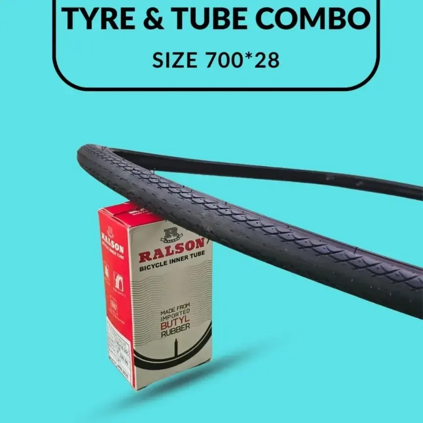Ralson 700×28C Tyre and Tube Combo | High-Performance Set for Road & Hybrid Bicycles | Tyre & Tube Combo