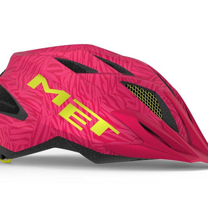 Met Crackerjack Kids Cycling Helmet Pink Texture Green Matt