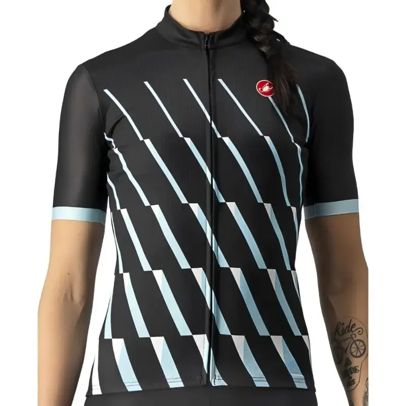 Castelli Pendio Womens Cycling Jersey Light Black Sky Light White