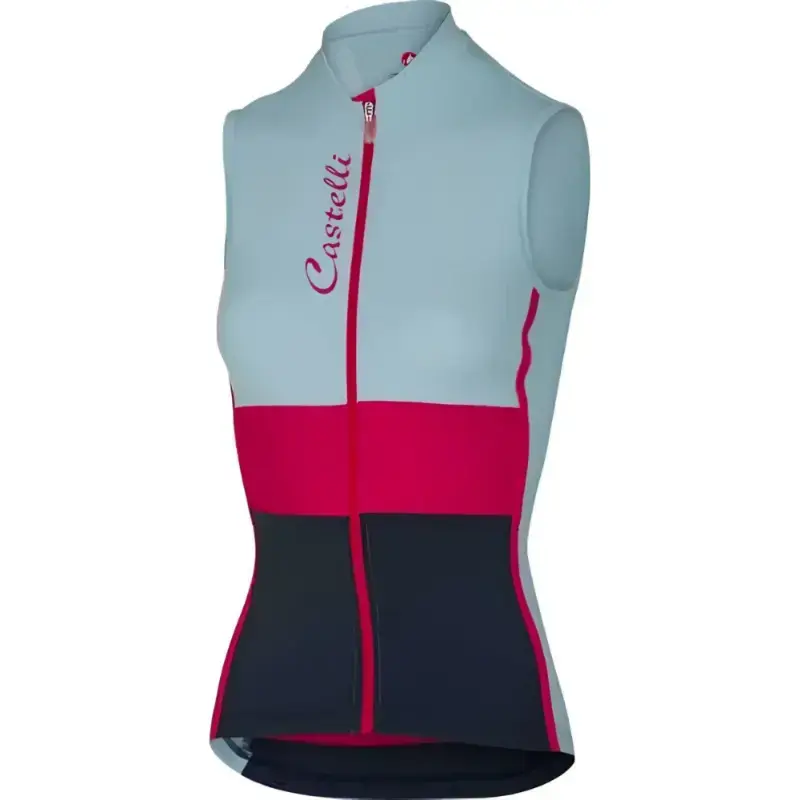 Castelli Protagonista Womens Cycling Jersey Pale Blue Raspberry Navy