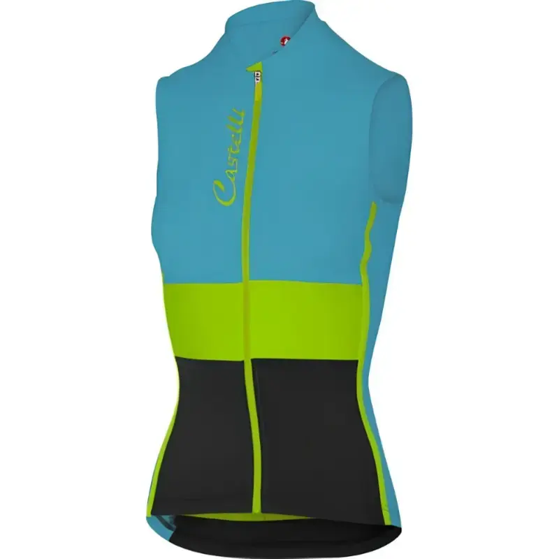 Castelli Protagonista Womens Cycling Jersey Caribbean Yellow Fluo Black