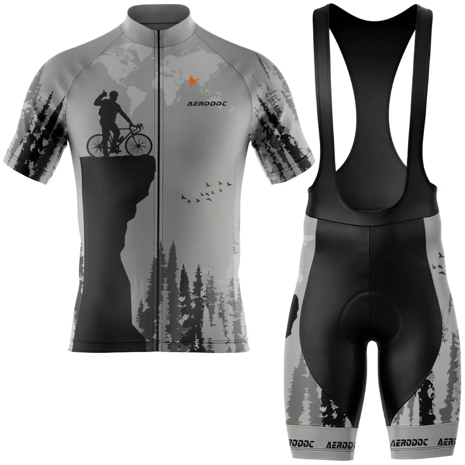 Trailblazer Unisex Outdoor Cycling Jersey for All-Terrain Adventures (Half Sleeve + Bib Shorts)