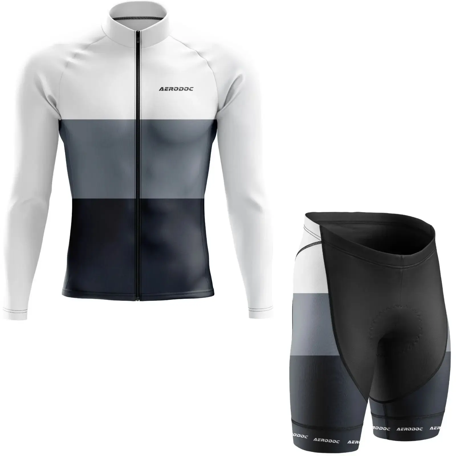 Neutral Color Cycling Jersey (Full Sleeves + Nonbib Shorts)