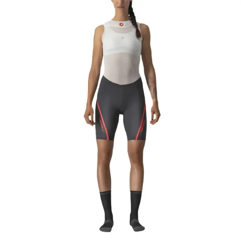 Castelli Velocissima 3 Womens Cycling Shorts Dark Gray Brilliant Pink