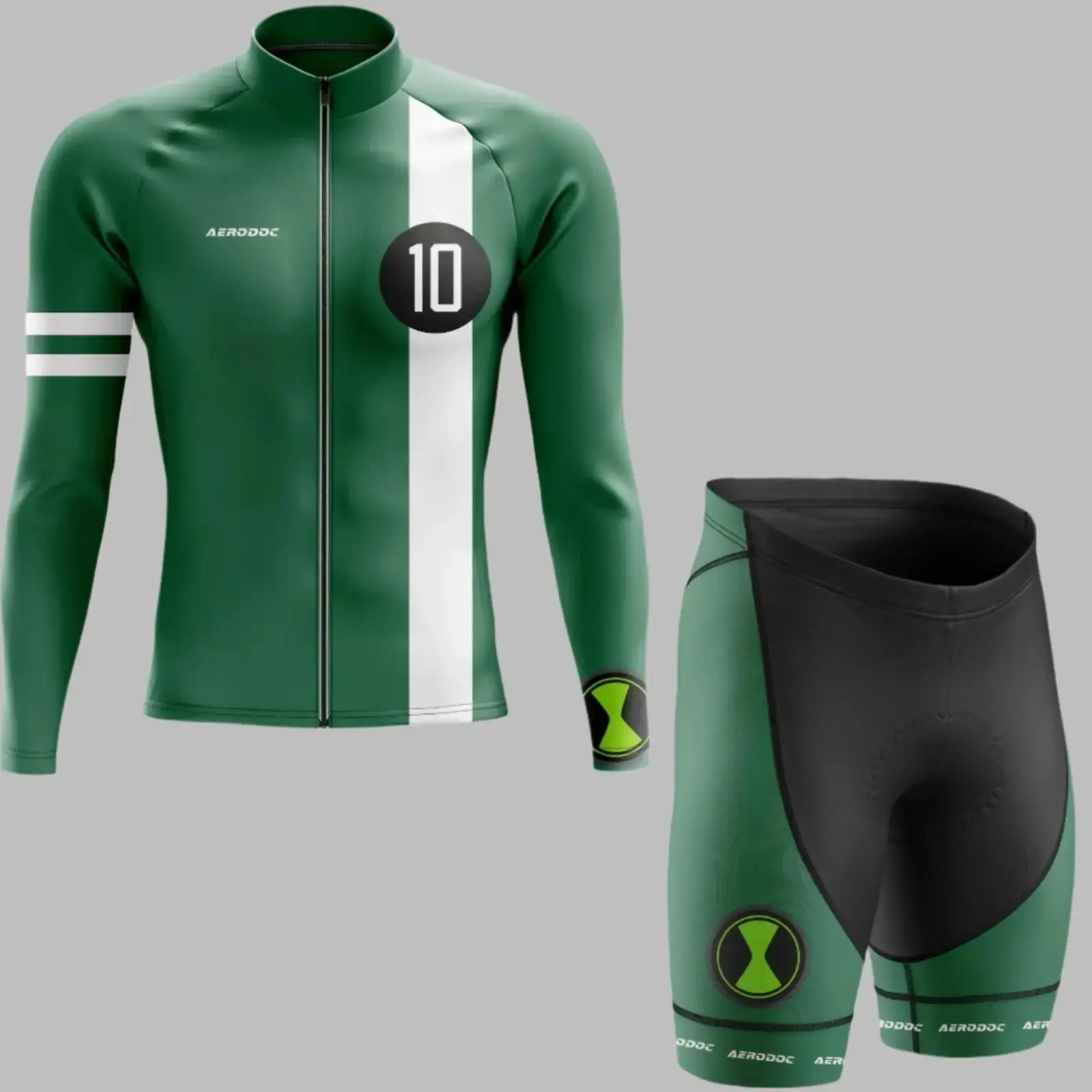 Champion Sprinter 10 Greenline Cycling Full Sleeves Jersey Shorts