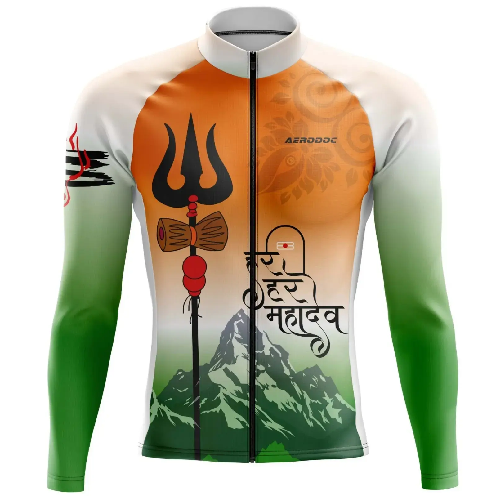 Tricolor Mahadev Cycling Jersey & Bib Shorts – Performance Gear for Riders (Full sleeves Jersey only)