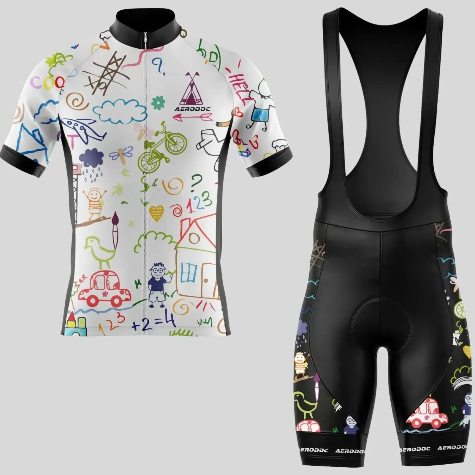 Doodle Explorer Cycling Jersey (Half Sleeve + Bib Shorts)