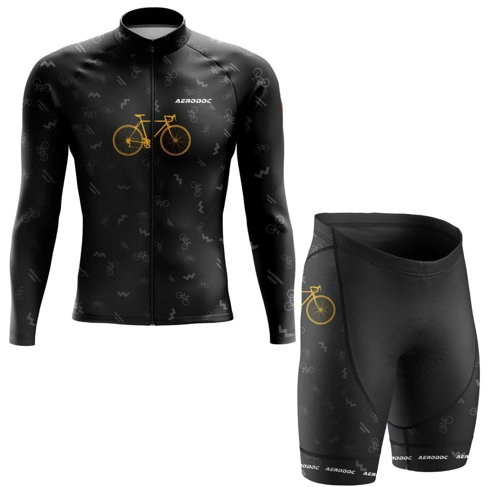 Bike Graphic Cycling Jersey (Full Sleeves + Nonbib Shorts)