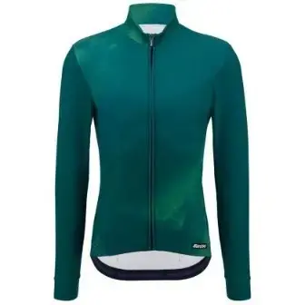 Santini Pure Dye Long Sleeve Jersey - Fluo Green