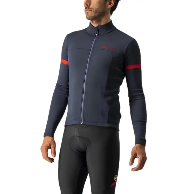 Castelli Fondo 2 Jersey Savile Blue Red Reflex