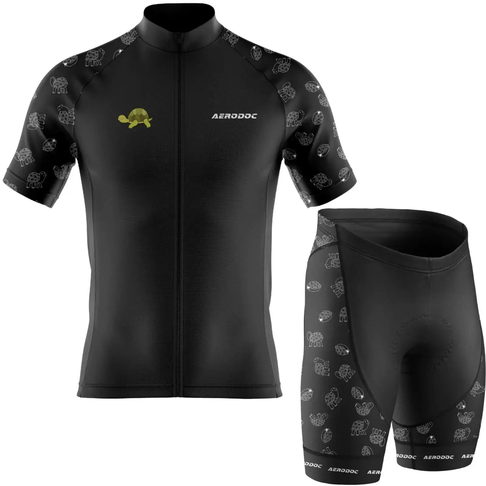 TurtleFlow Unisex Cycling Jersey & Shorts - Half/Full Sleeves & Bib/Non-bib Shorts (Half Sleeves Jersey with Non-Bib Sh)