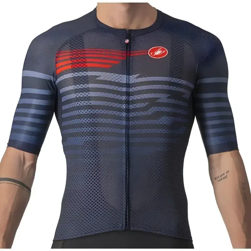 Castelli Climbers 3 Mens Cycling Jersey Savile Blue Red