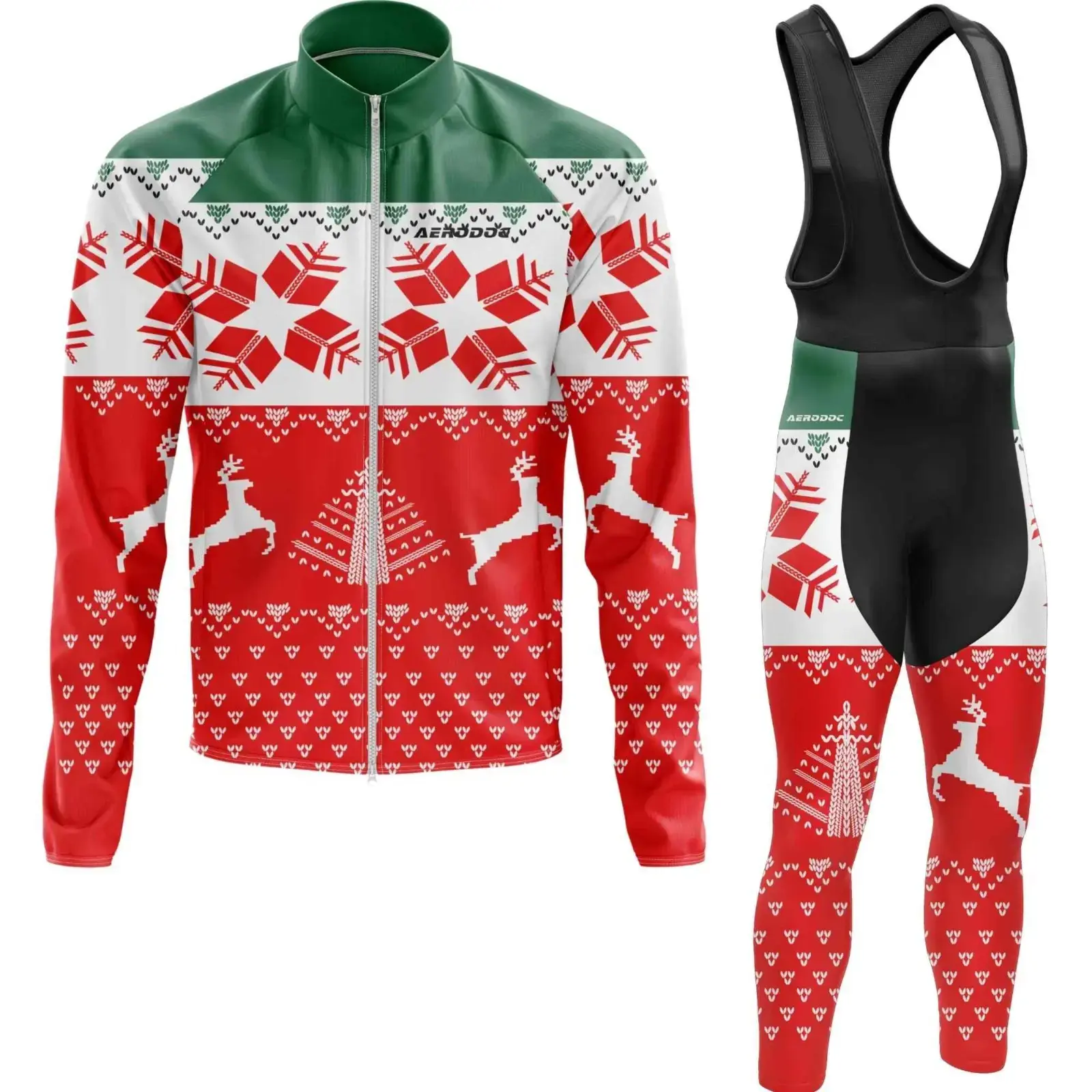 Aerodoc Nordic Cold-Weather Cycling Jersey | Premium Winter Fleece Wool Bike Wear (Jacket + Bib Pants)