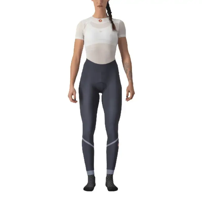 Castelli Velocissima Thermal Womens Cycling Tight Savile Blue Silver Silver Reflex