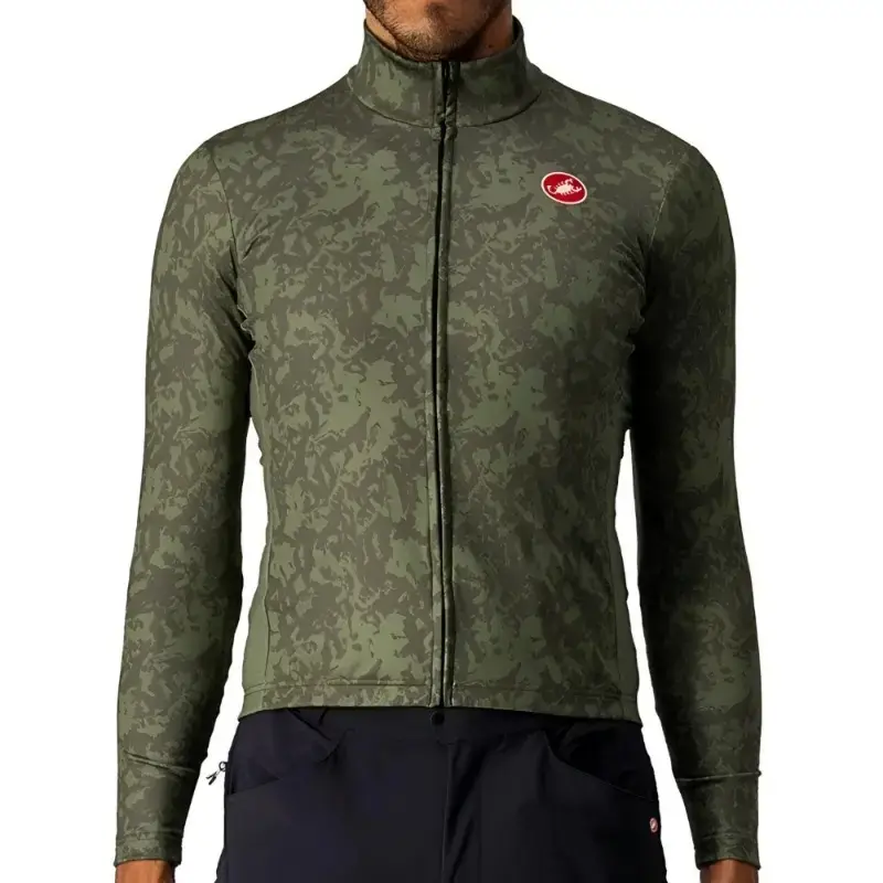 Castelli Unlimited Thermal Mens Cycling Jersey Military Green Light Military