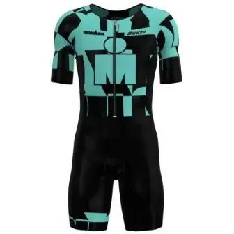 Santini Ironman Enigma Trisuit (Short Sleeves)-Aqua
