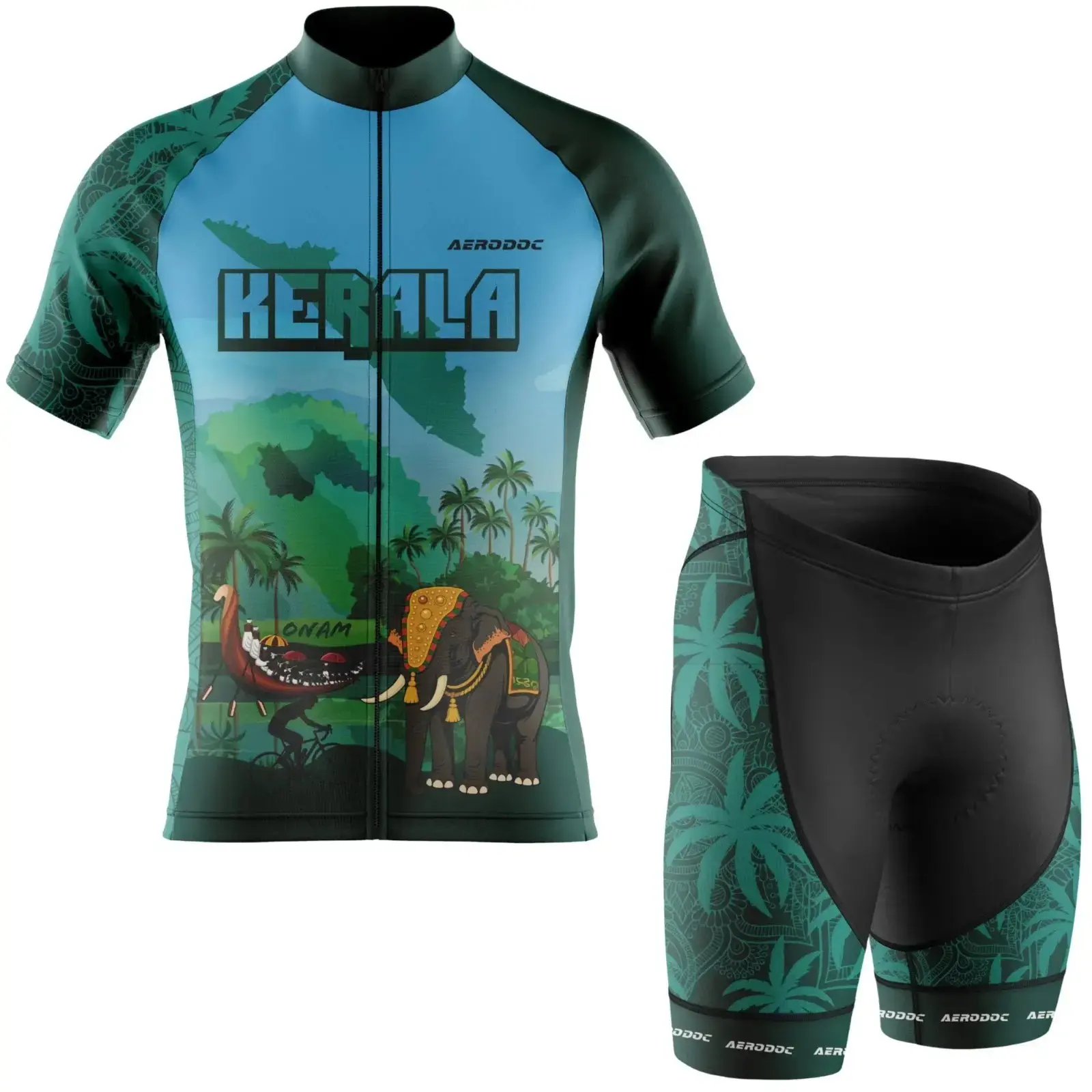 Kerala Cycling Jersey and Bib Shorts (Half Sleeve with Non Bib Shorts)