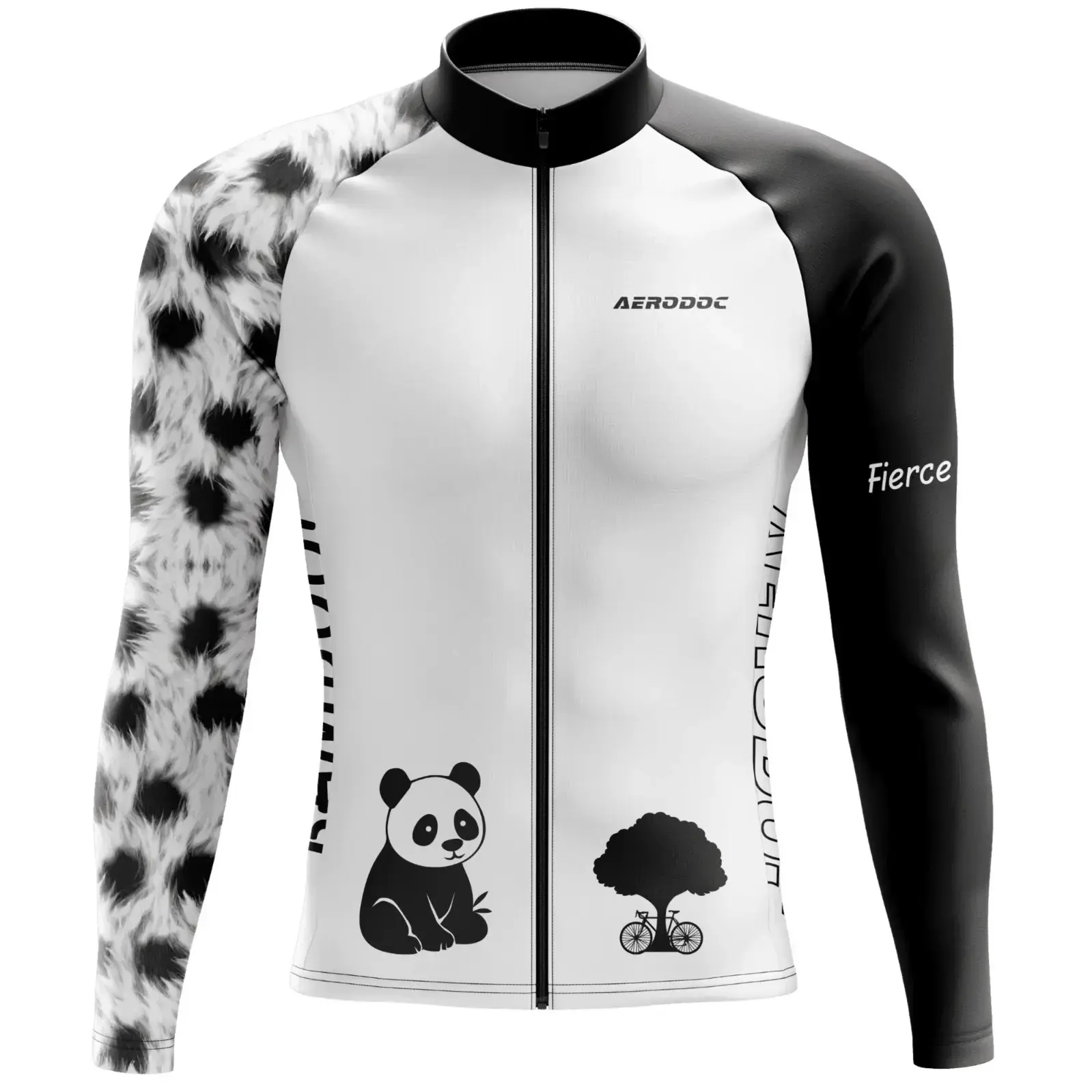 Fierce Zen Panda Cycling Kit – Racefit Jersey & Bib Shorts Set (Full Sleeves Jersey Only)