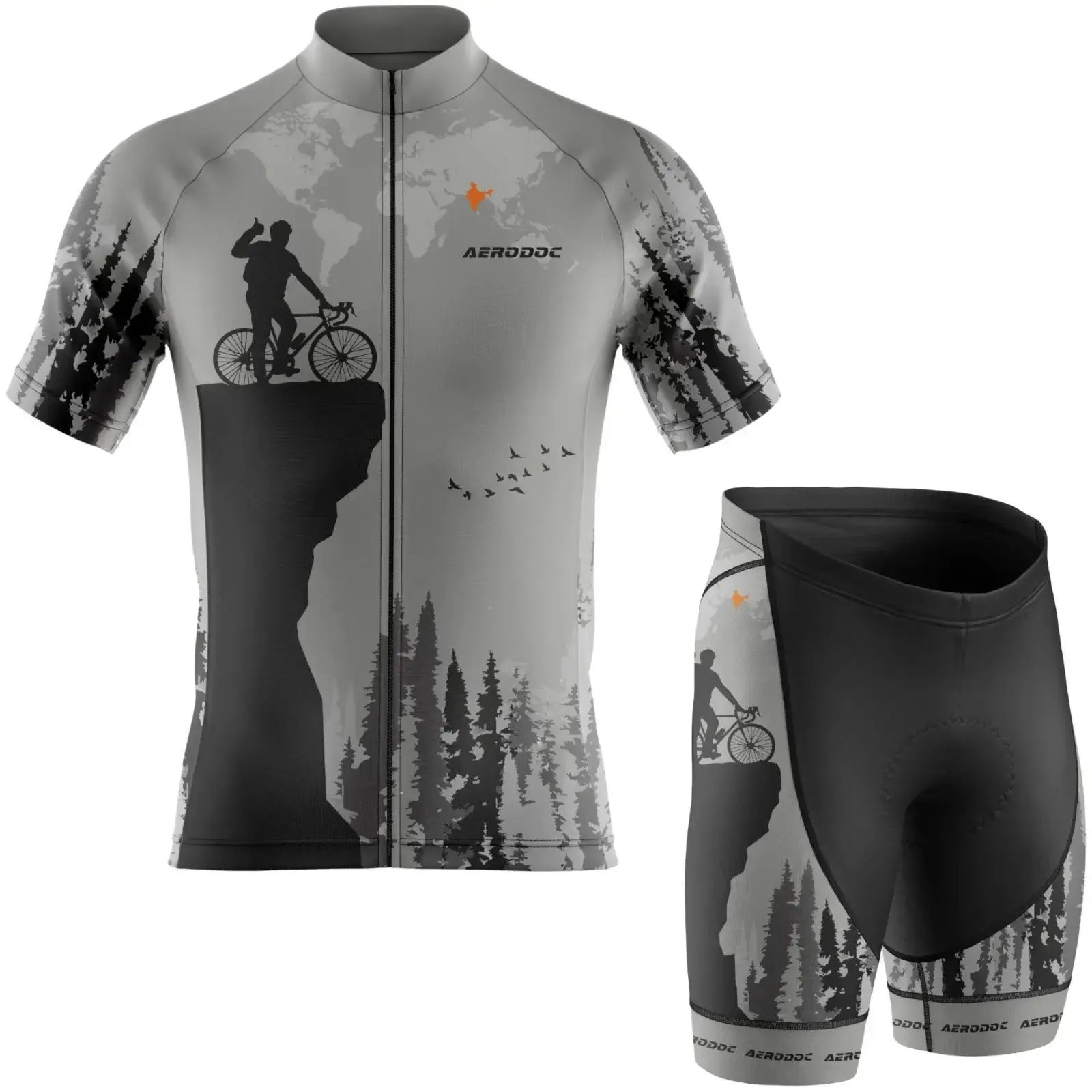 Trailblazer Unisex Outdoor Cycling Jersey for All-Terrain Adventures (Half Sleeve + Nonbib Shorts)