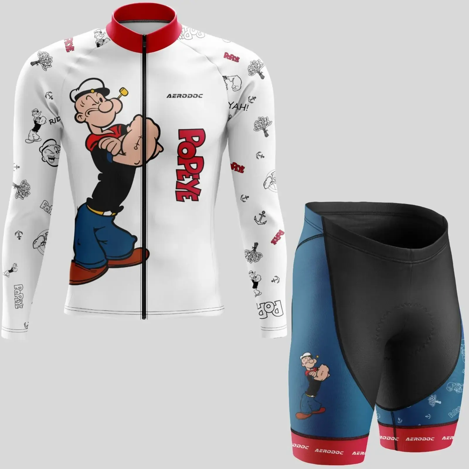 Popeye 2025 Men's Cycling Jersey (Full Sleeves + Nonbib Shorts)
