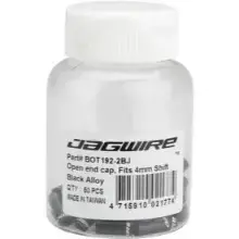 Jagwire 5mm Lined Alloy End Caps, Black, Bottle of 50