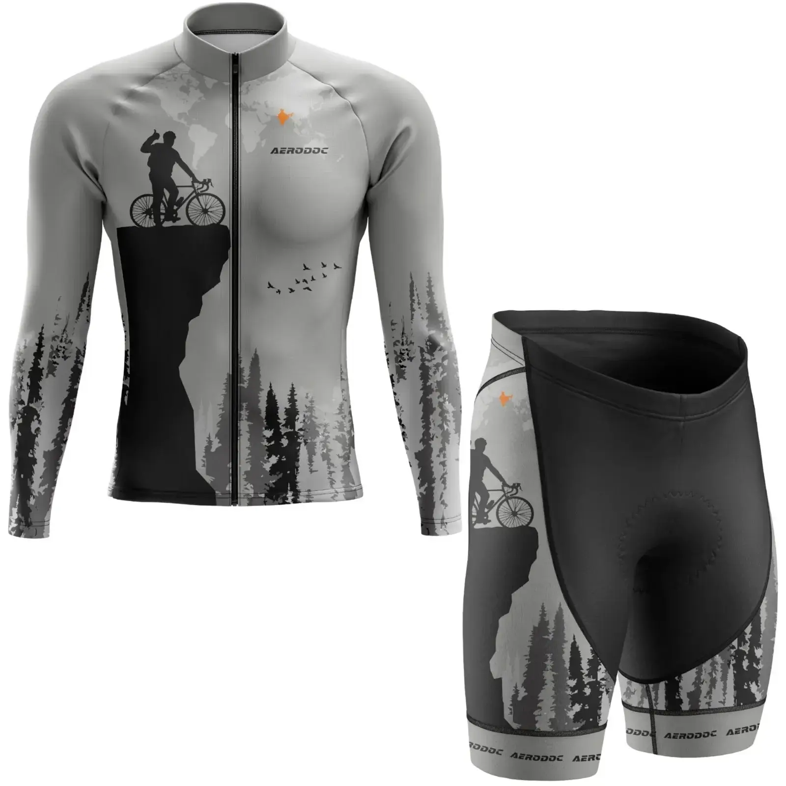 Trailblazer Unisex Outdoor Cycling Jersey for All-Terrain Adventures (Full Sleeves + Nonbib Shorts)