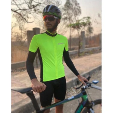 Gambitt Comfort Mens Half Sleeves Cycling Jersey Fluo Yellow