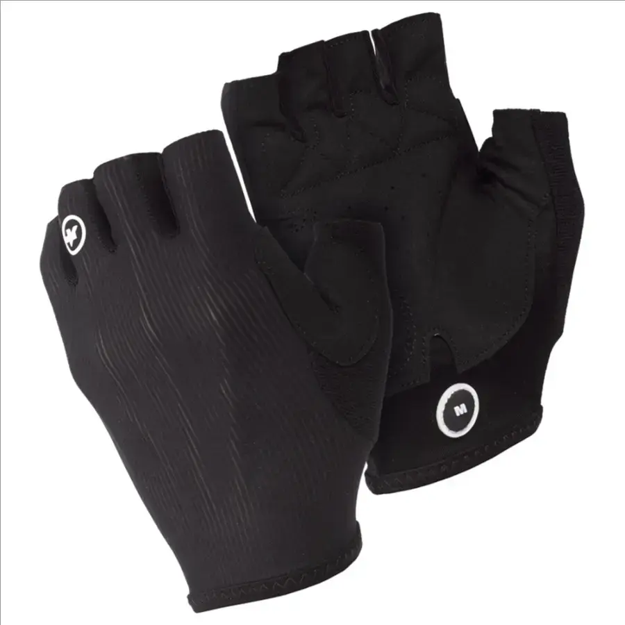 Assos Aero RS Short Finger Cycling Gloves – Black, Lightweight Breathable Gloves