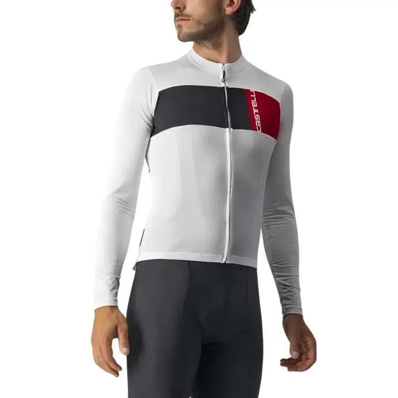 Castelli Prologo 7 Mens Cycling Jersey Ivory Light Black Red