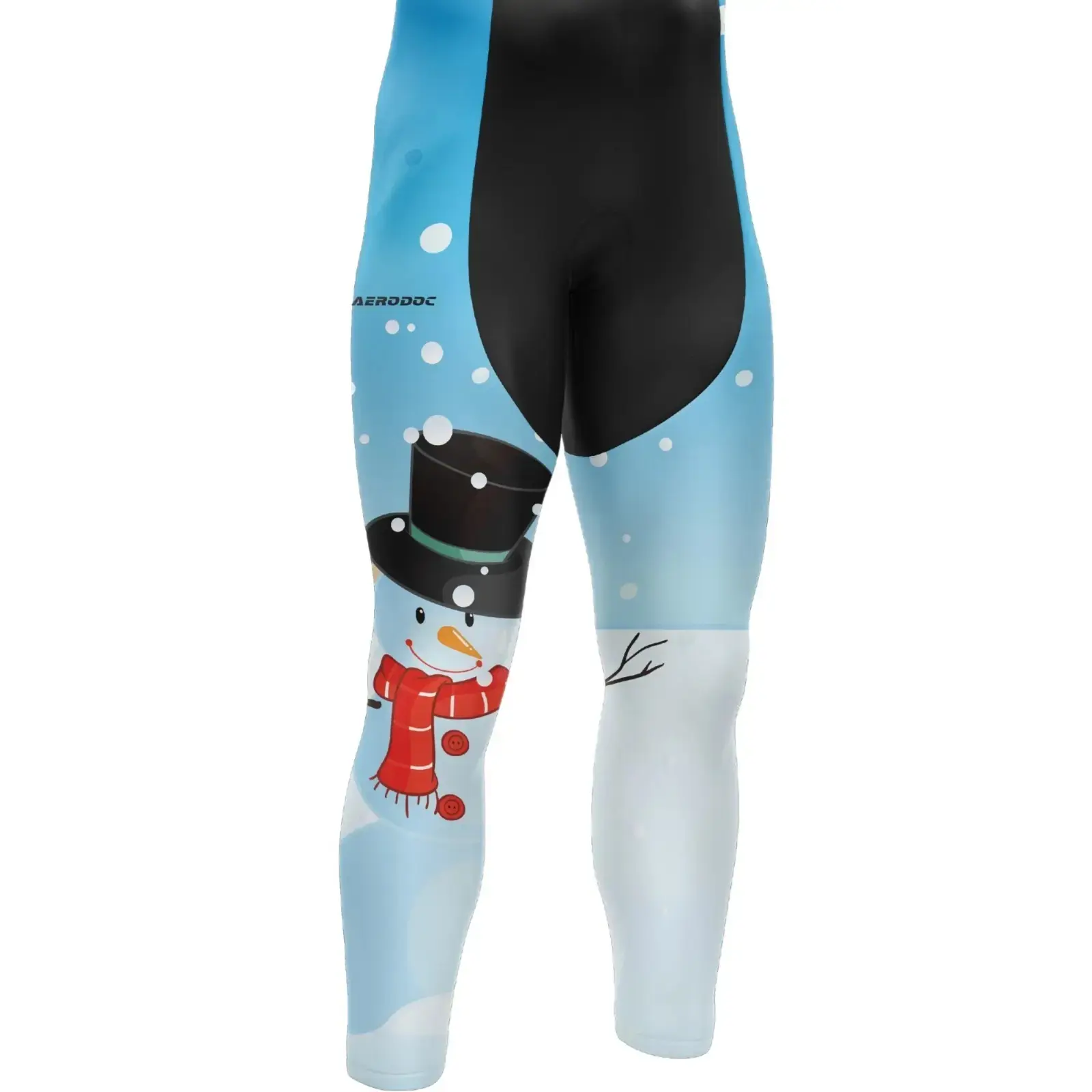 Aerodoc Cold-Weather Cycling Jacket – Snowman Print | Premium Winter Fleece Wool Bike Wear (Non Bib Pants Only)