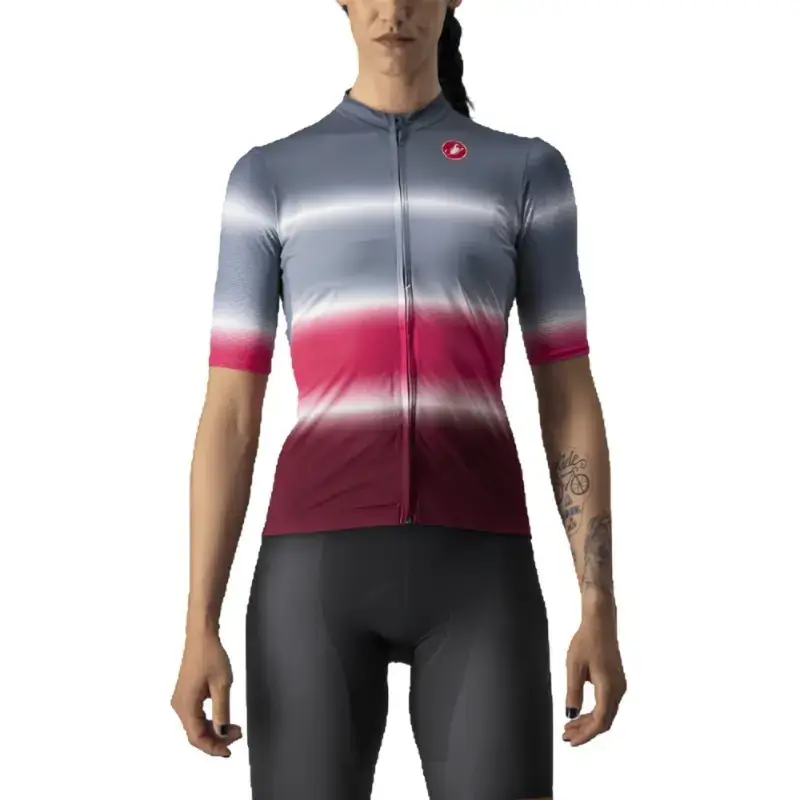 Castelli Dolce Womens Cycling Jersey Light Steel Blue Bordeaux