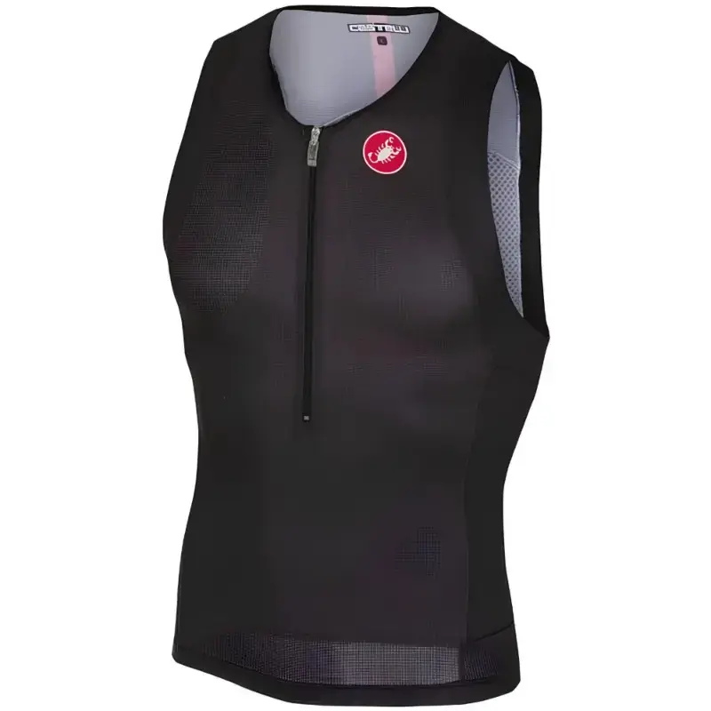 Castelli Free Tri Mens Triathlon Top Black Red