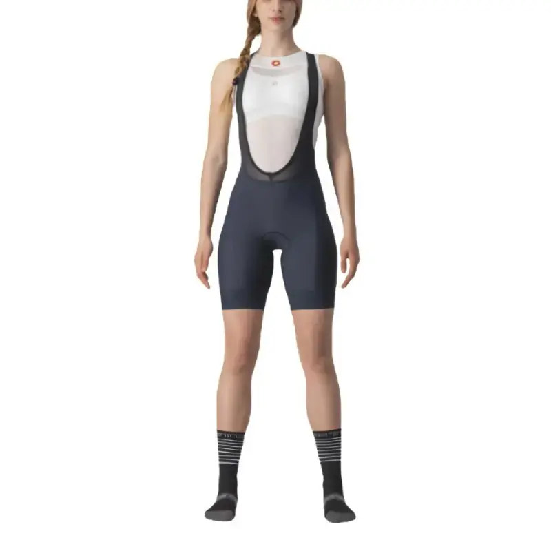 Castelli Prima Womens Cycling Bibshorts Savile Blue Brilliant Pink