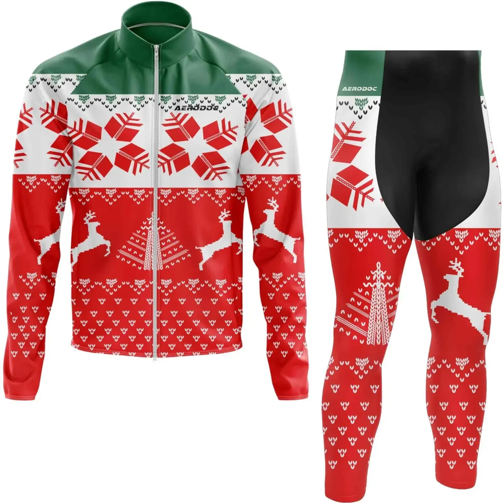 Aerodoc Nordic Cold-Weather Cycling Jersey | Premium Winter Fleece Wool Bike Wear (Jacket + Non Bib Pants)