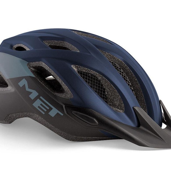 Met Crossover Hybrid Cycling Helmet Blue Black Matt