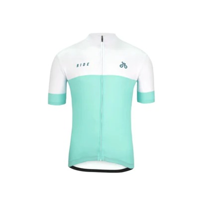 Ride Cycling Premium Jersey – White & Green, Breathable Quick-Dry Bike Jersey