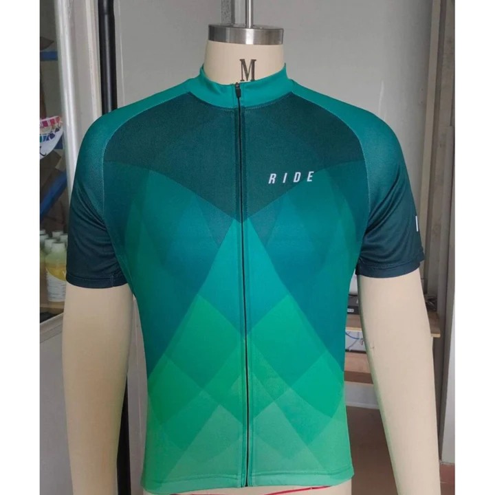 Ride Cycling Jersey – Green Diagonal Design, Unisex Bike Apparel for Road & MTB Riders