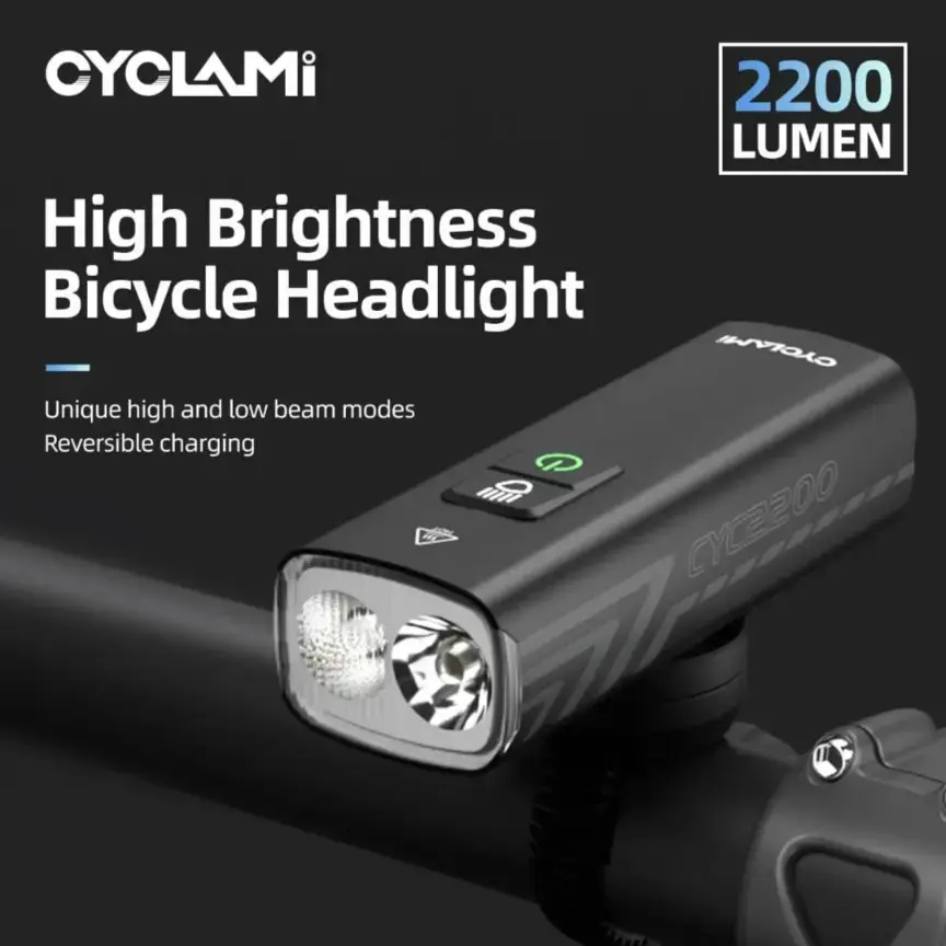 Cyclami 2200 Lumen LED Bicycle Light high brightness Multi Function