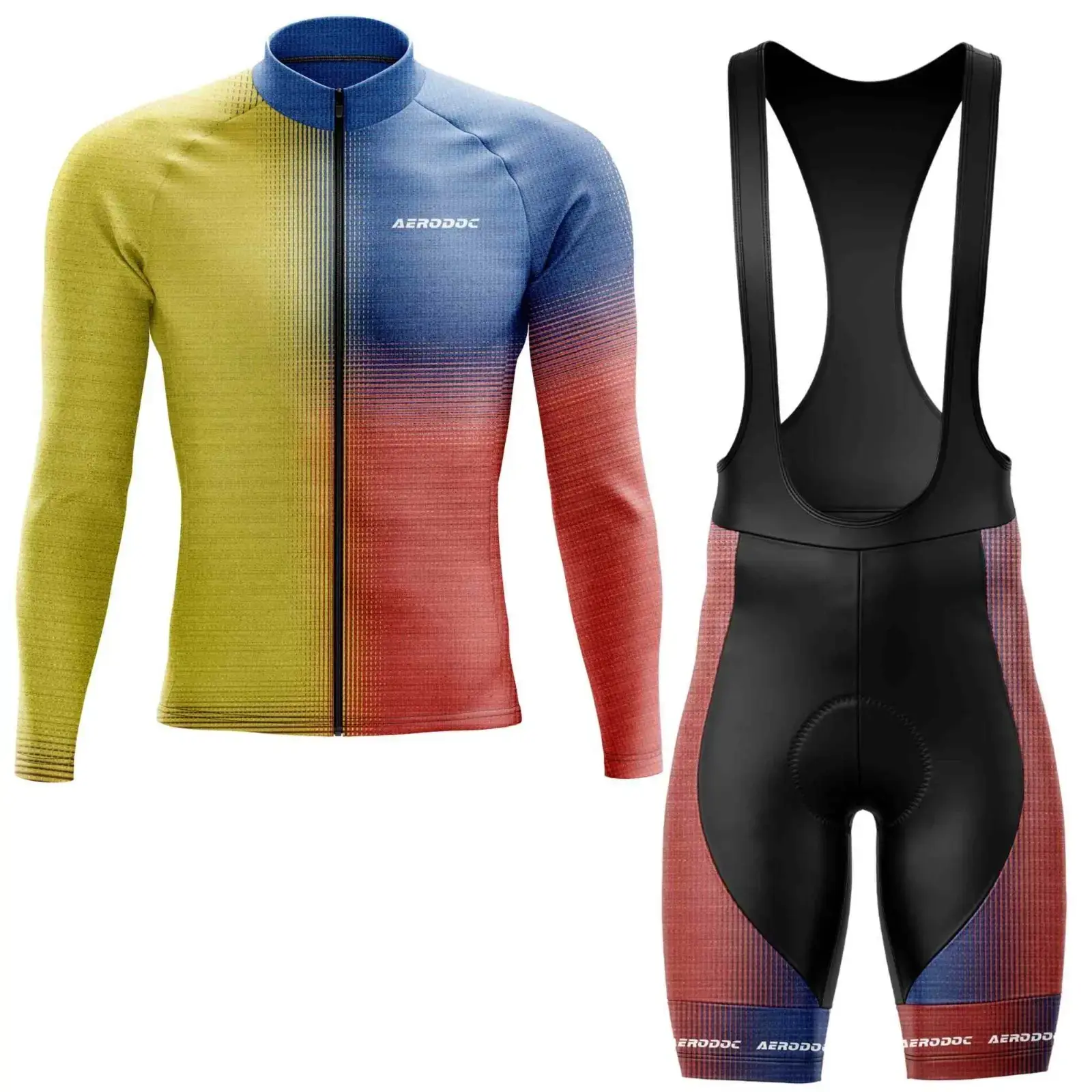 Gradient Force Cycling Jersey (Full Sleeve + Bib Shorts)
