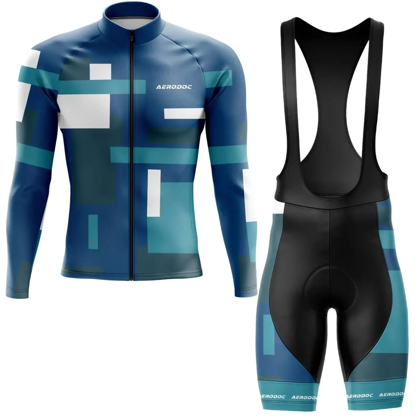 GeoPulse Cycling Jersey – Performance Gear for Road Bike & MTB (Full Sleeve + Bib Shorts)