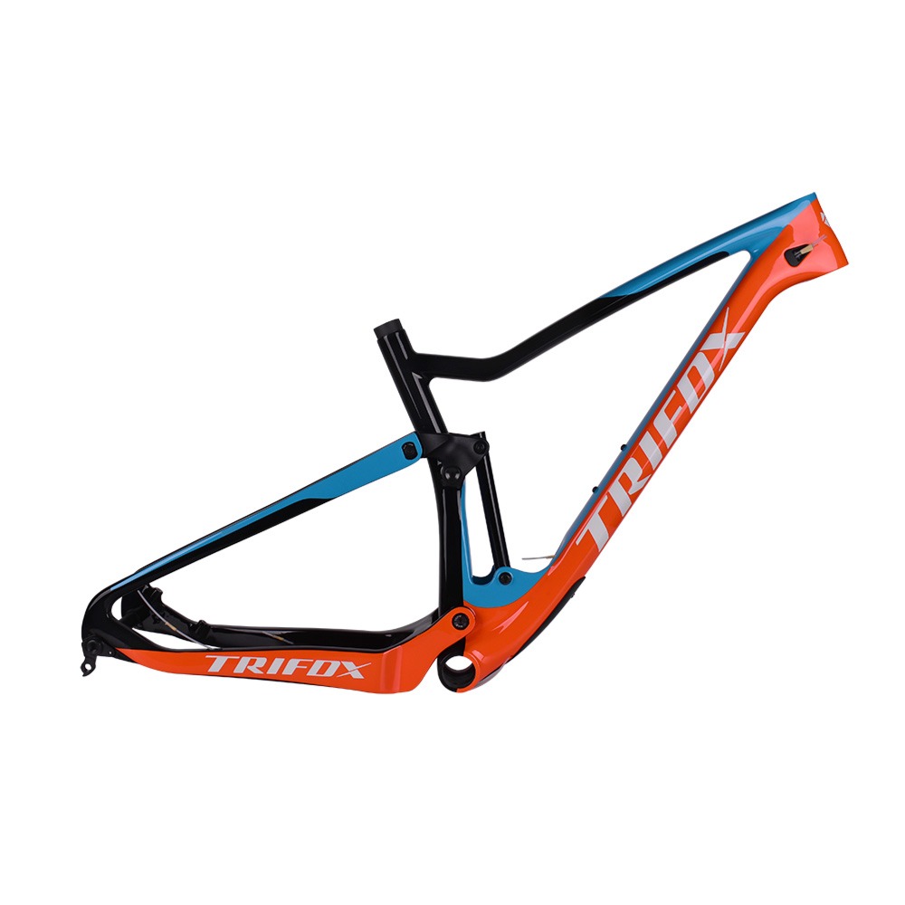 Carbon MTB Frame MFM100, BLUE-ORANGE