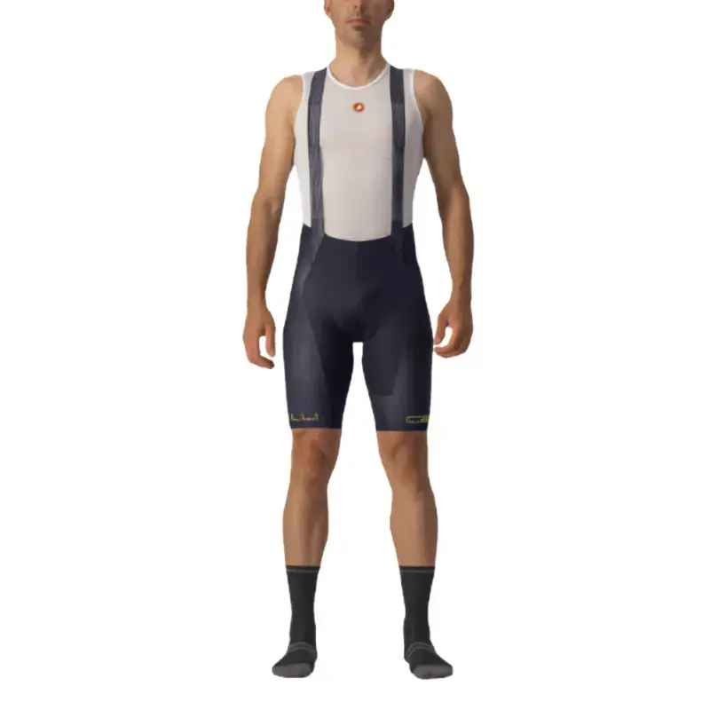 Castelli Free Aero Rc Pro Mens Cycling Bibshorts Savile Blue Electric Lime
