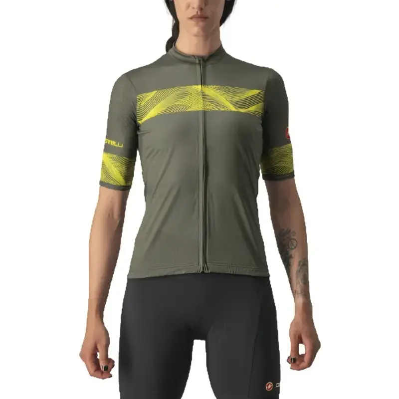 Castelli Fenice Womens Cycling Jersey Military Green Sulphur