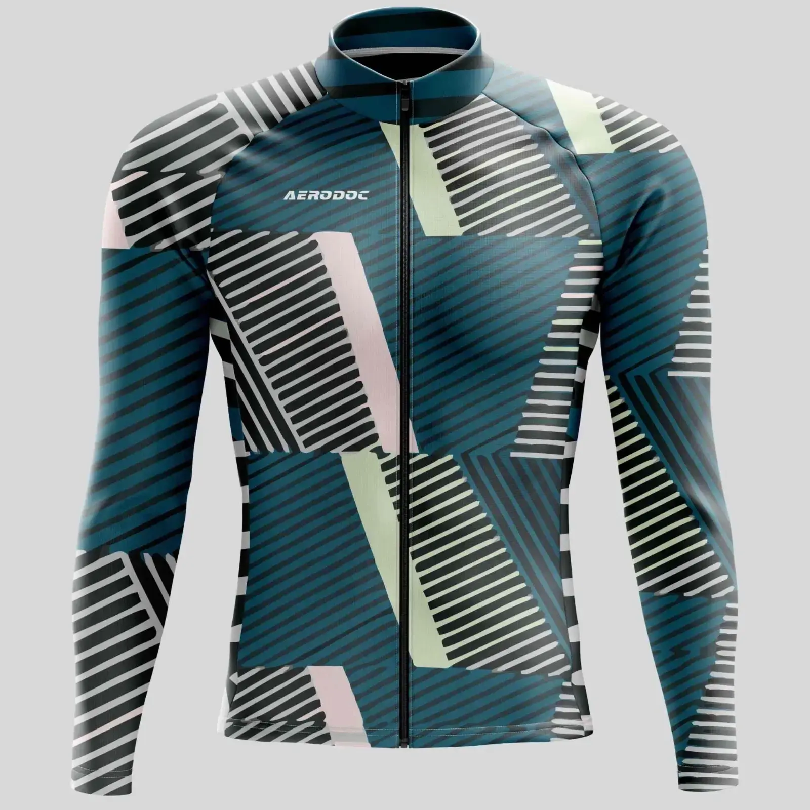 Geometric Cycling Jersey -Men's and Women's Aerodynamic & Breathable (Full Sleeve Jersey)