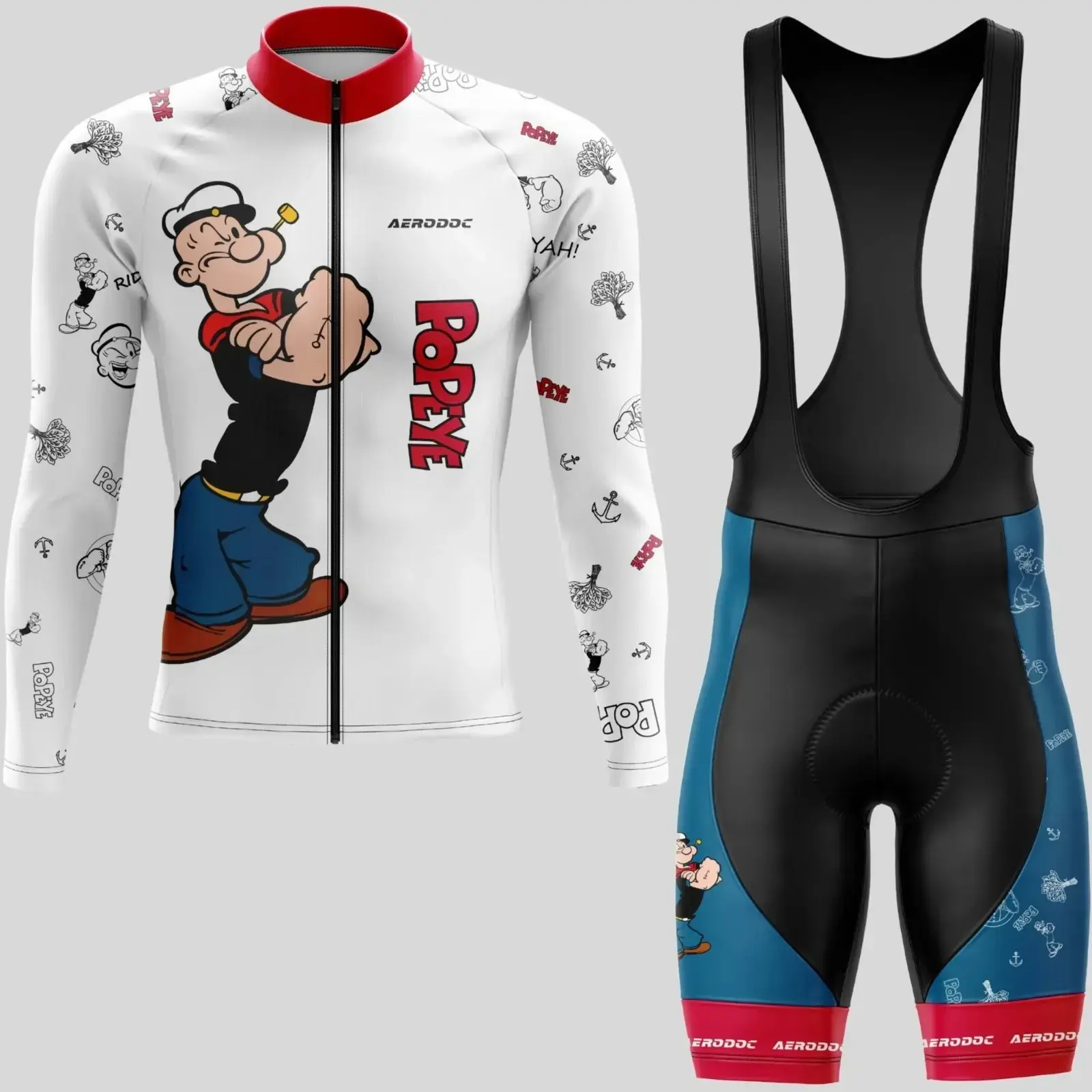 Popeye 2025 Men's Cycling Jersey (Full Sleeve + Bib Shorts)