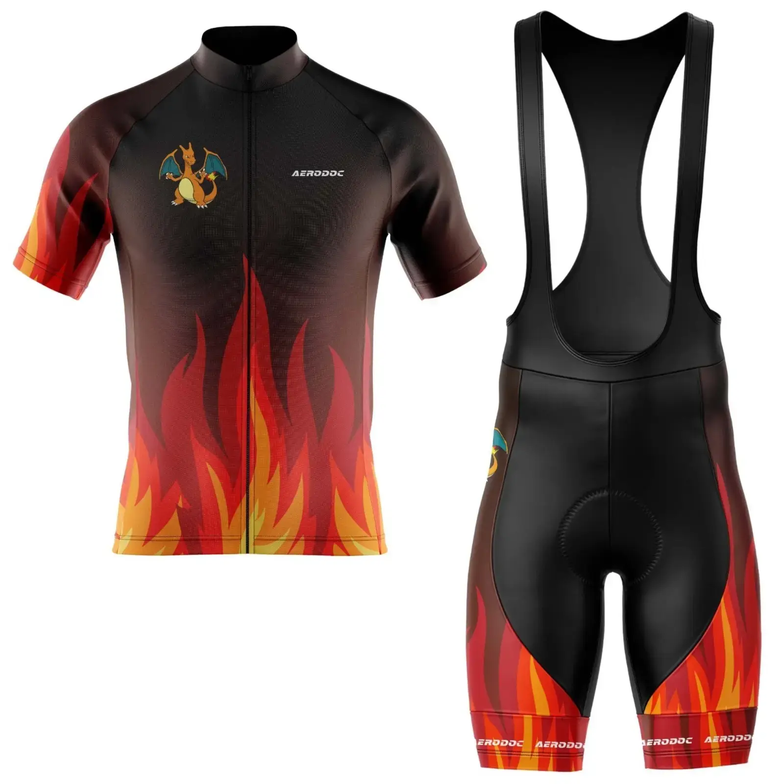 Phoenix Flame Cycling Jersey (Half Sleeve + Bib Shorts)