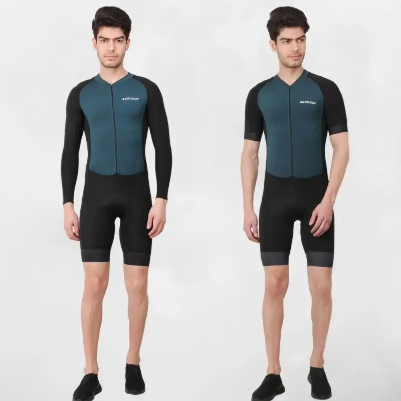 Aerodoc Mineral Green Men Triathlon Tri Suit Gel Padded Compression Running Swimming Cycling Skinsuit