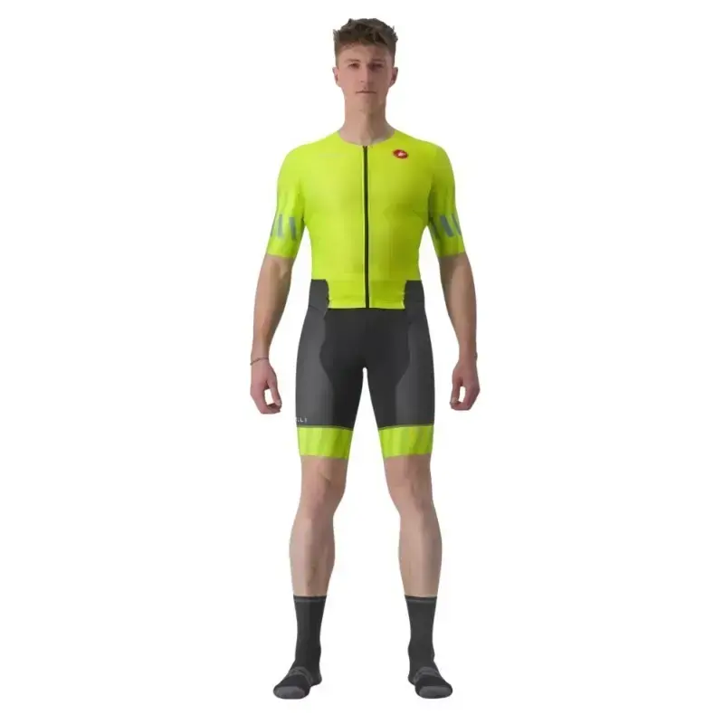 Castelli Sanremo 2 Mens Cycling Suit Electric Lime Niagara Blue